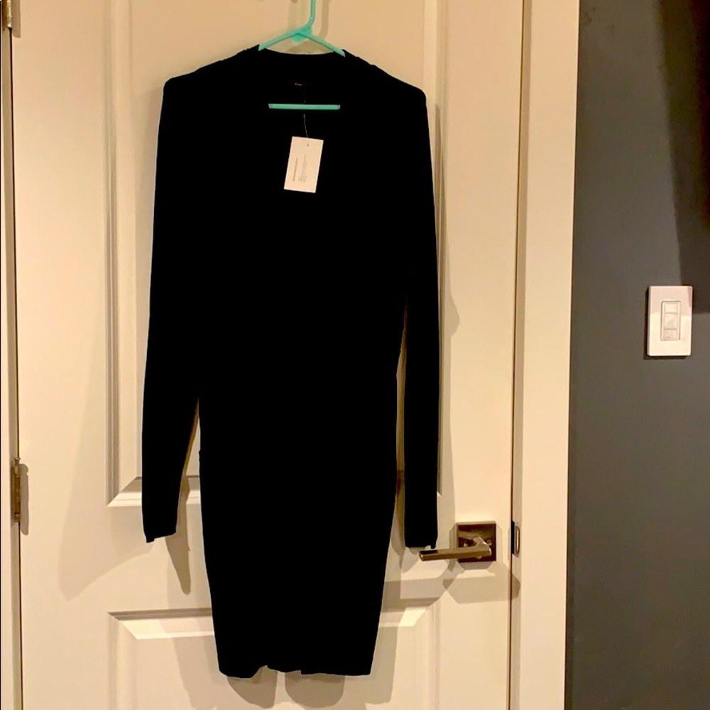 Business sweater dress with long sleeves